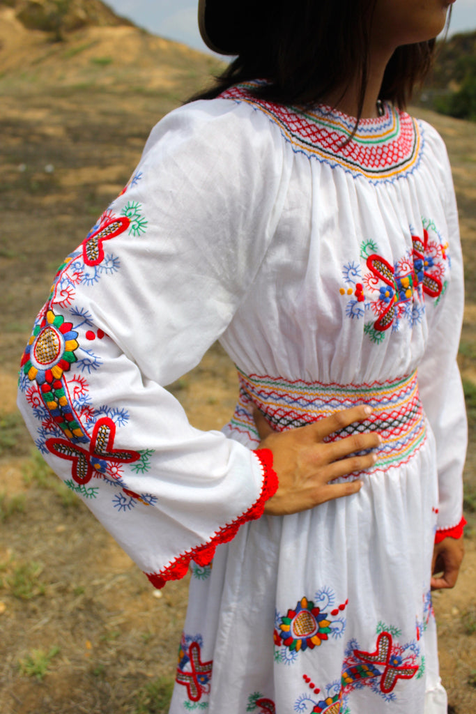The Flower Queen Hand Embroidered Vintage Eastern European Folk