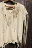 "Cheyenne Top" Handmade Deerskin Native Blouse Fringe and Beads and Fringe