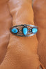 Tri-Stone Fred Harvey Era Stamped Native American Bracelet