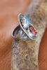Hand Crafted Native American Turquoise and Coral Ring