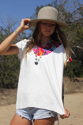 Vintage Hand Embroidered Mexican Blouse