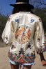 1950s Asian Hand Embroidered Silk Satin Jacket
