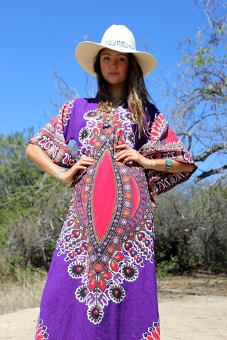 1970s Dashiki Maxi Dress