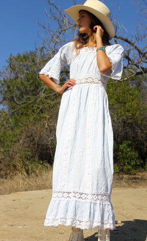 "Powder Blue" 1970s Mexican Wedding Dress