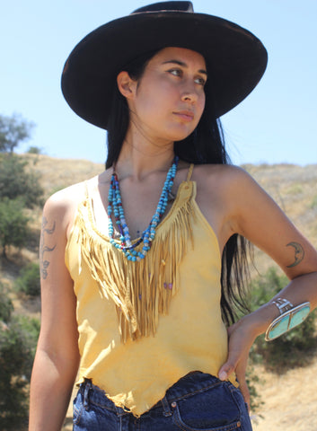 1970s Handmade Deerskin Halter Top