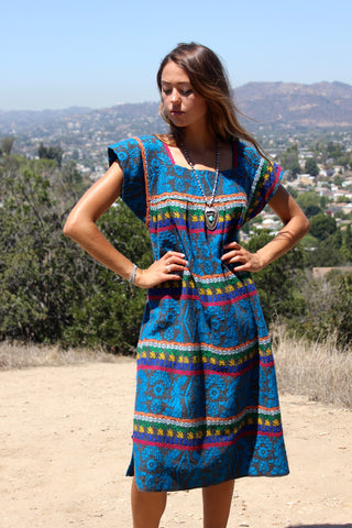 Handwoven Aztec Vintage Dress 1970s