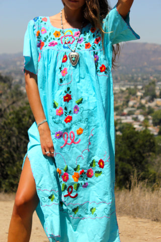 Vintage Hand Embroidered Mexican Dress