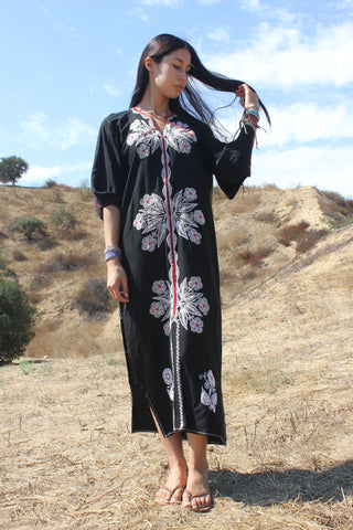 RESERVED Vintage Middle Eastern Chain-Stitched Maxi Dress