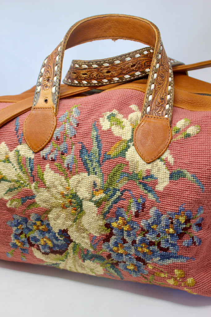 "Dusty Rose Lillies" Honeywood Handmade Overnighter Bag