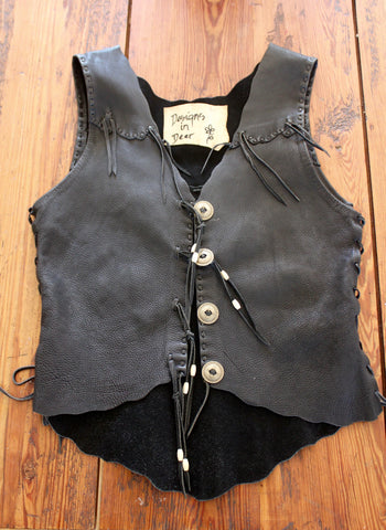 Handmade Deerskin Vest with Concho details