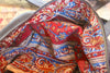"Cobalt and Orange" Antique Chimayo Honeywood Overnighter Bag Handmade with Elk