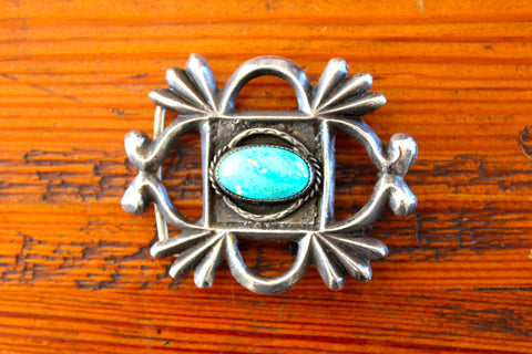 Old Pawn Navajo Sand Cast Sterling Belt Buckle