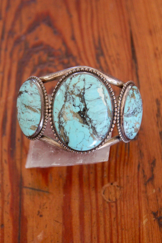 RARE Native American Old Pawn Dry Creek Turquoise Cuff
