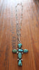 Old Pawn Large Handmade Native American Navajo Sterling and Turquoise Cross