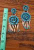X-Large Zuni Turquoise Cluster Dangle Earrings