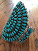 Large Zuni Antique Turquoise Cluster Cuff  STUNNING