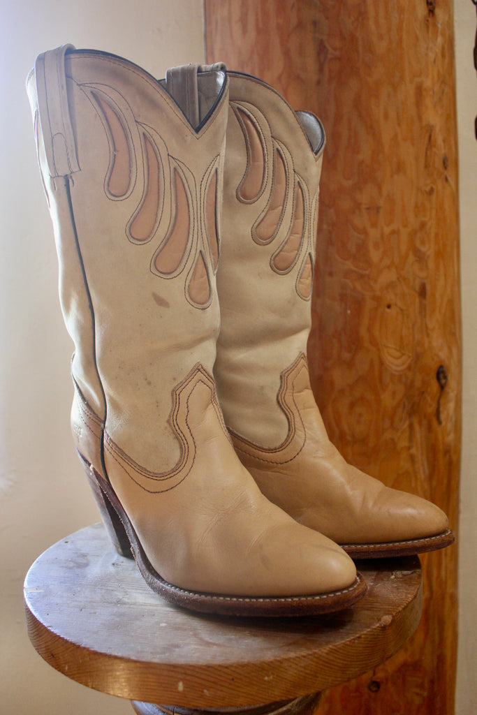Vintage Frye "Bear Claw" Cowboy Boots Womens 8B