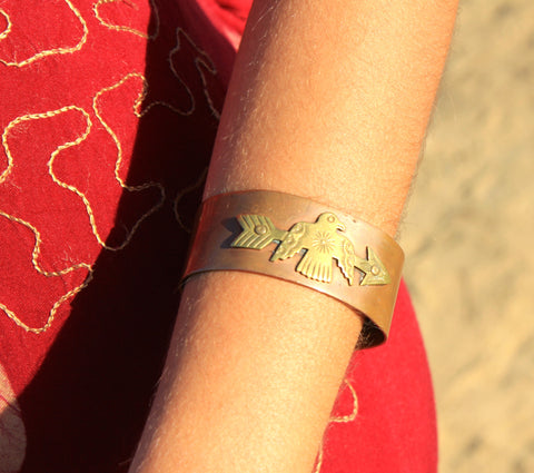 Copper Thunderbird Native American Cuff