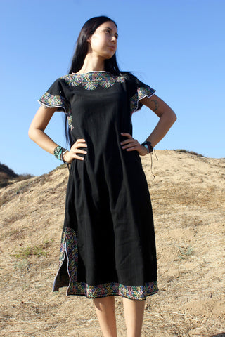 "Rainbow Chainstitch" Vintage Turkish Embroidered Tunic