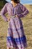 "Lilac Peacocks" Gauzy Indian Cotton Dress
