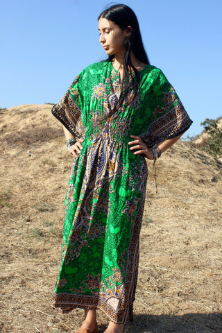 "Thai Emerald" Vintage Cotton Kaftan