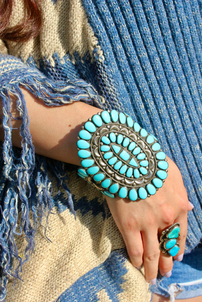 Inlaid Zuni Turquoise Bracelet | Joe Wilcox Indian Den
