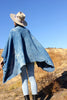 "Totally Blown" Indigo Dyed Knit Cocoon Poncho