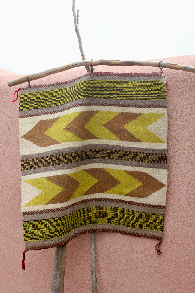 Mustard and Citrine Navajo Wool Weaving Saddle Blanket