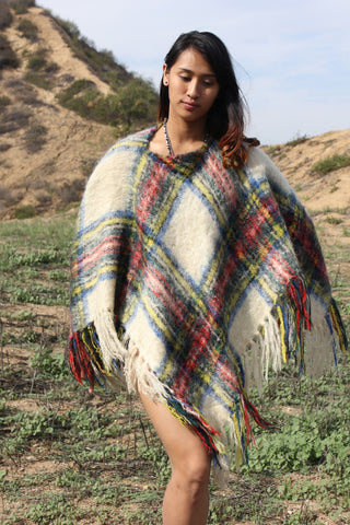 Scottish Handwoven Plaid Poncho