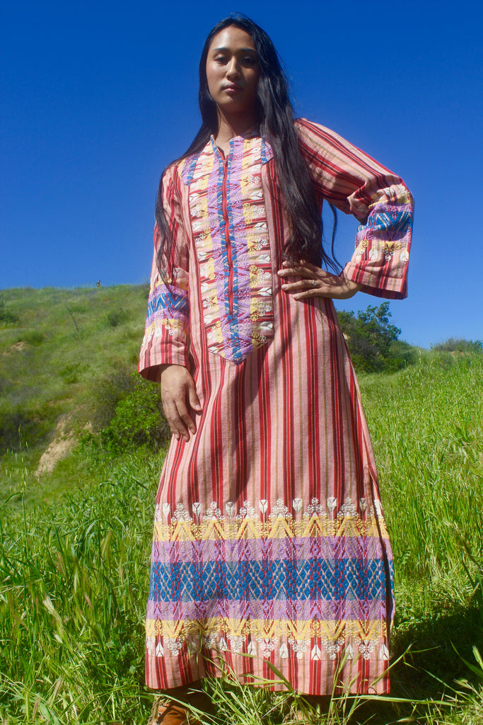 Cosmic Folk Vintage Guatemalan 1970s Maxi Dress