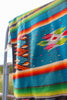 Dazzling and Vibrant  Vintage Hand Woven Mexican Blanket 1940s