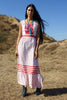 "Cosmic Mexican Prairie" 1970s Hand Embroidered Maxi Dress