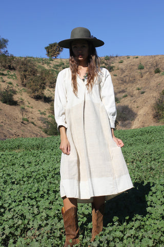 Vintage Romanian Folk Hemp Dress