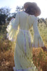 "Lemon Chiffon" 1970s Exquisite Mexican Wedding Dress