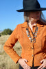 Iconic Char 1970s - 80s Handmade Suede Jacket Santa Fe Indian Head Buttons