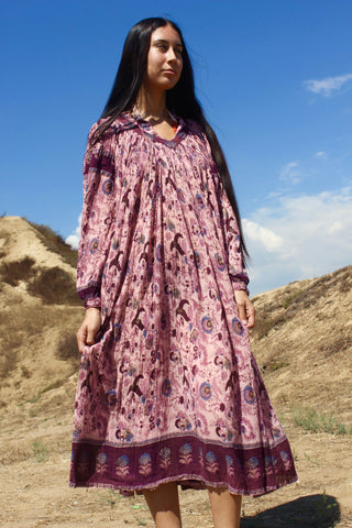 cotton gauze dresses from india Kashiti Dress: Retro Green L