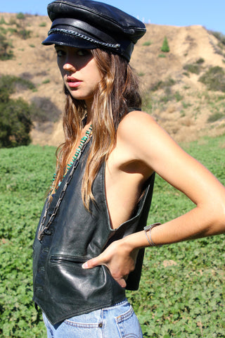 Vintage Deluxe Handmade Leather Vest Circa ~ 1970s