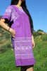 Pretty in Purple 1970s Handwoven Guatemalan Dress
