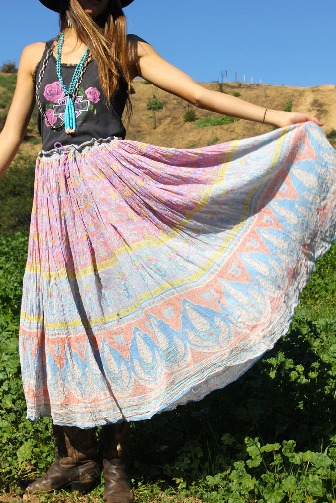 Gauzy Indian Hippie Skirt Circa 1970s Super Sweet – Honeywood