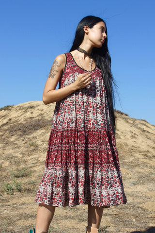 SALE Vintage Indian Cotton Tank Dress