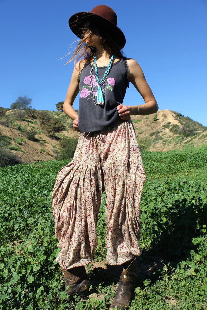 Vintage 90s Does 70s Indian Gauzy Harem Pants S Boho Hippie Gypsy Artsy NOS  | eBay