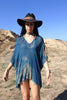 "High Weeds" totally blown indigo dyed poncho tunic