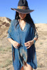 "High Weeds" totally blown indigo dyed poncho tunic