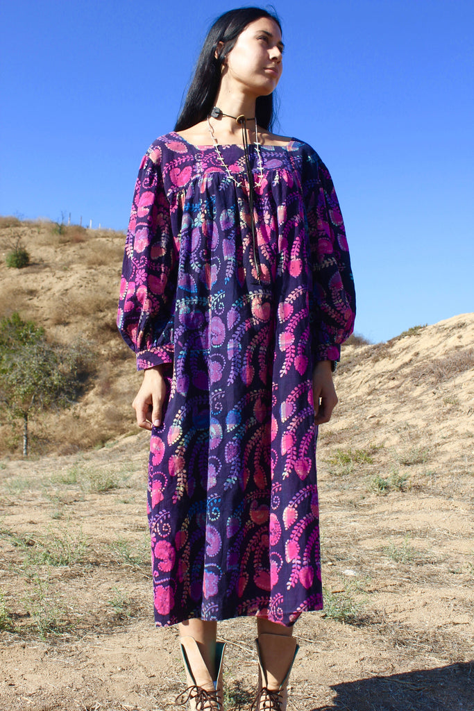 "Paisley Batik" L/XL One of a Kind Vintage Batik Dress