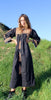 Rare and Outstanding Black and Gold Oaxacan Maxi Dress