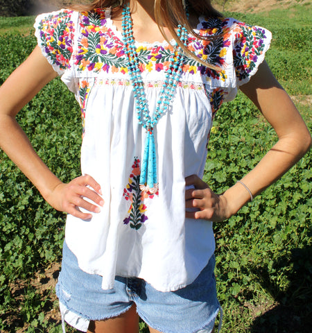 Sweet Oaxacan Folk Blouse 1970s