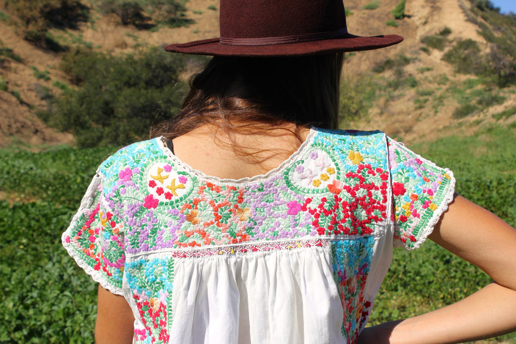 Vintage Oaxacan Beauty Hand Embroidered Mini Dress 1970s – Honeywood