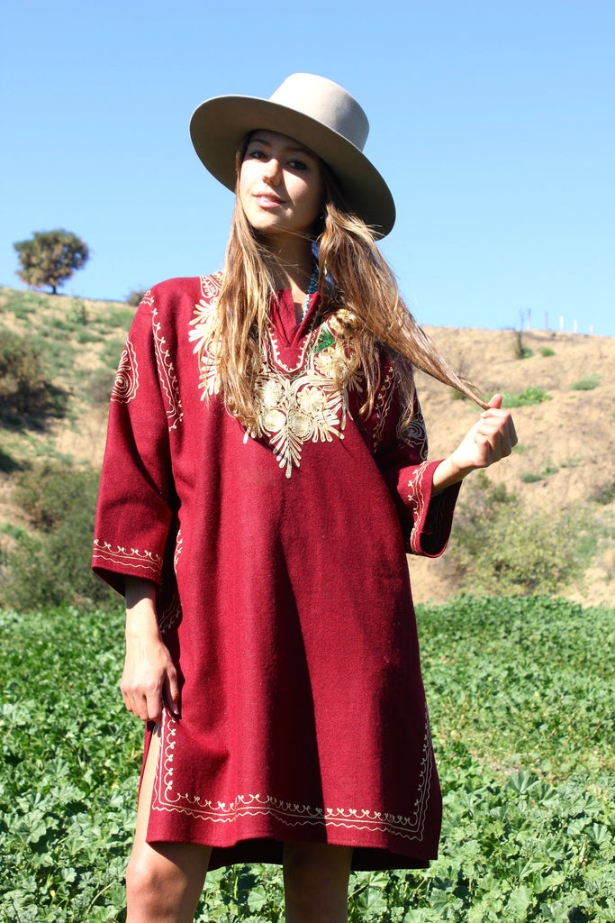 1970s Chain Stitched Afghani Wool Tunic