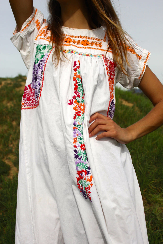 Romantic Oaxacan Hand Embroidered Dress