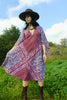 "Bordeaux" Vintage 1970s Adini style Indian Block Print Gauze Dress